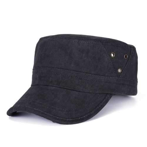 Men Cotton Flat Vintage Washed Cap Air Hole Stitching Retro Hat