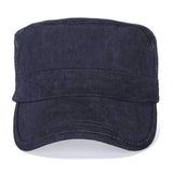 Men Cotton Flat Vintage Washed Cap Air Hole Stitching Retro Hat