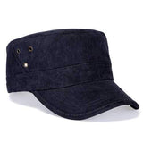 Men Cotton Flat Vintage Washed Cap Air Hole Stitching Retro Hat