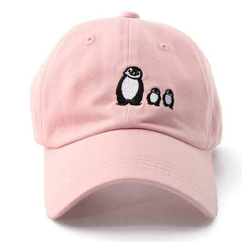Unisex Women Men Cotton Penguin Embroidery Baseball Cap Adjustable Flat Snapback Hat