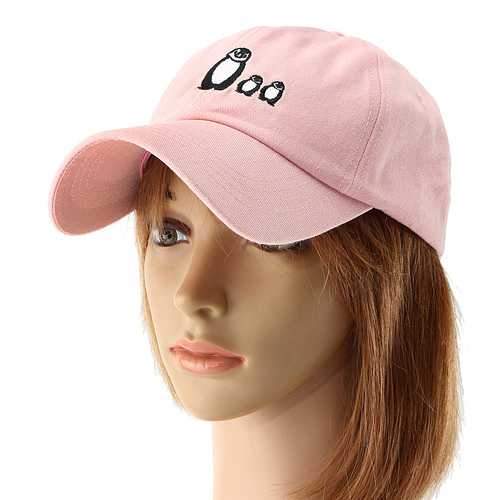Unisex Women Men Cotton Penguin Embroidery Baseball Cap Adjustable Flat Snapback Hat