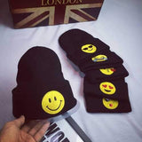 Unisex Emoji Embroidery Knitted Slouch Beanie Hat Sport Outdoor Elastic Cap