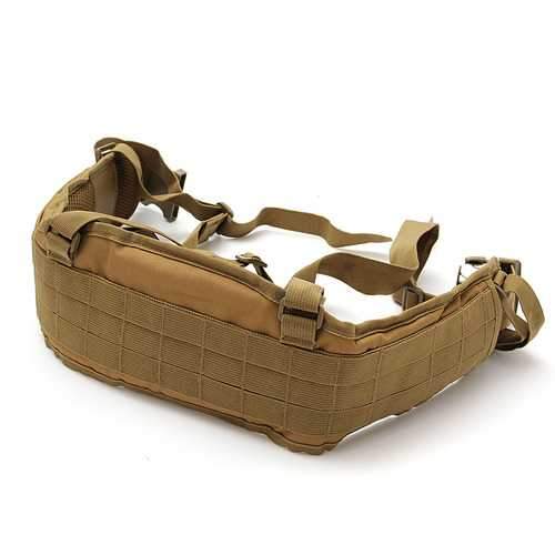 Unisex Oxford Cloth Military Tactical Waist Soft Padded Adjustable Belt With Suspender