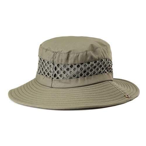 Unisex Mountaineering Fishing Mesh Cap Bucket Hat Folding Outdooors Sun Hat