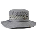Unisex Mountaineering Fishing Mesh Cap Bucket Hat Folding Outdooors Sun Hat