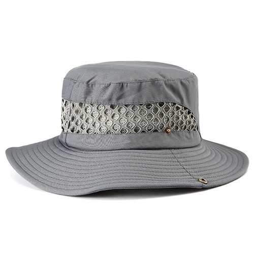 Unisex Mountaineering Fishing Mesh Cap Bucket Hat Folding Outdooors Sun Hat