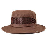 Unisex Mountaineering Fishing Mesh Cap Bucket Hat Folding Outdooors Sun Hat