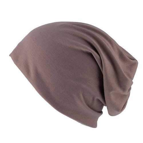 Unisex Cotton Blend Slouch Beanie Hat Pure Color Elastic Stretchable Outdoor Warm SKiing Cap