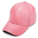 Unisex Men Women PU Leather Pure Color Baseball Cap Adjustable Snapback Hip-hop Hat