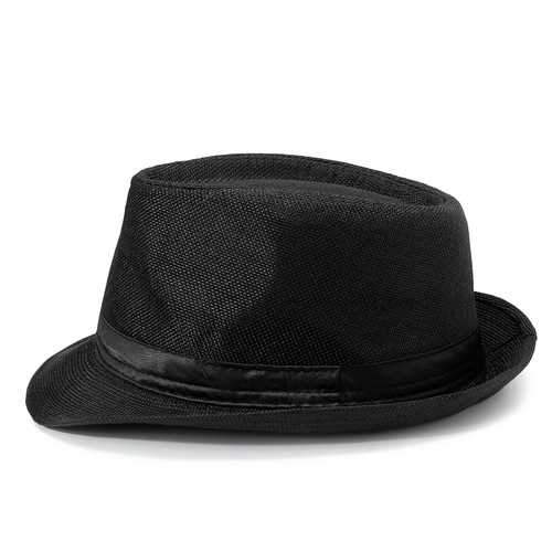 Panama Wide Brim Trilby Straw Hat Black Sunhat