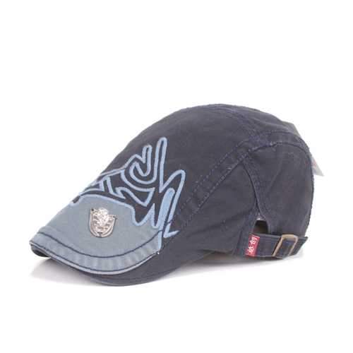 Unisex Cotton Embroidery Washed Beret Hat Duckbill Golf Visor Buckle Cabbie Cap For Men Women