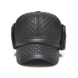 Men Male PU Leather Earflap Ear Muffs Baseball Cap Adjustable Blank Golf Outdoor Hat