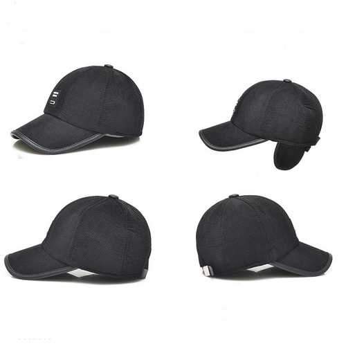 Unisex Men Women Cotton Blend Earflap Ear Muffs Baseball Cap Adjustable Golf Snapback Hat