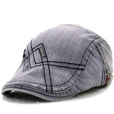Unisex Cotton Washed Embroidery Beret Hat Duckbill Golf Buckle Visor Cabbie Cap For Men Women