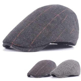 Unisex Woolen Cotton Blend Gird Blank Newsboy Beret Cap Adjustable Thick Golf Cabbie Hat For Men