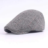 Unisex Woolen Cotton Blend Gird Blank Newsboy Beret Cap Adjustable Thick Golf Cabbie Hat For Men
