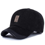 Unisex Cotton Leather Earflap Ear Muffs Baseball Cap Adjustable Golf Outdoor Hat For Men Women