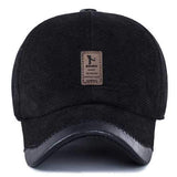 Unisex Cotton Leather Earflap Ear Muffs Baseball Cap Adjustable Golf Outdoor Hat For Men Women