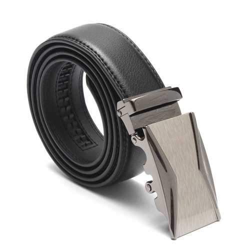Mens Belt Peritoneal Second Layer Leather  Business Automatic Alloy Buckle Strip Length Randomly