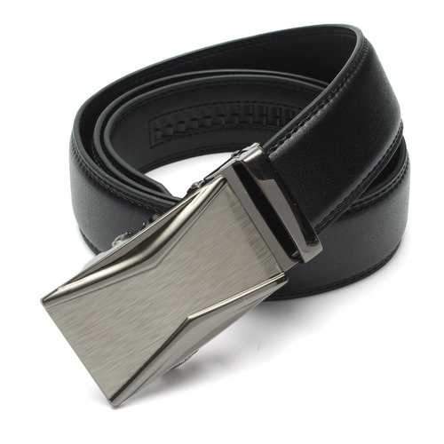 Mens Belt Peritoneal Second Layer Leather  Business Automatic Alloy Buckle Strip Length Randomly
