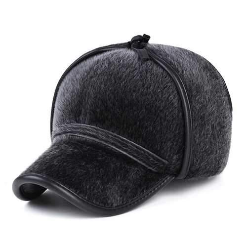 Unisex Imitation Mink Fur Earflap Ear Muffs Baseball Cap Faux Fur Outdoor Ear Protective Hat