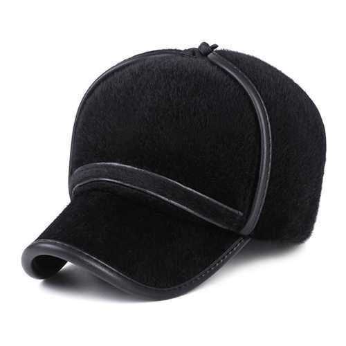 Unisex Imitation Mink Fur Earflap Ear Muffs Baseball Cap Faux Fur Outdoor Ear Protective Hat