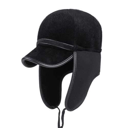 Unisex Imitation Mink Fur Earflap Ear Muffs Baseball Cap Faux Fur Outdoor Ear Protective Hat