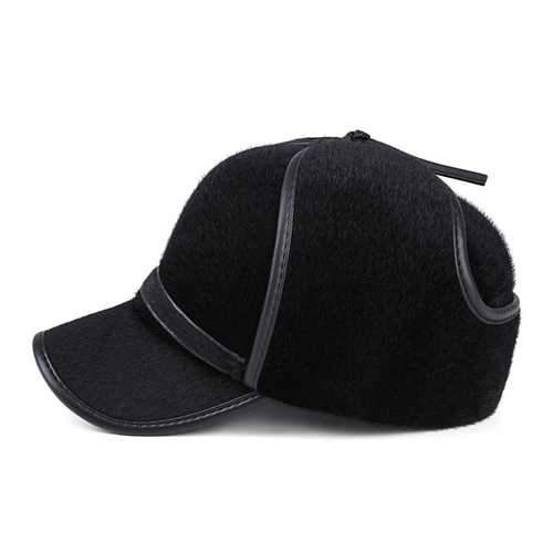 Unisex Imitation Mink Fur Earflap Ear Muffs Baseball Cap Faux Fur Outdoor Ear Protective Hat