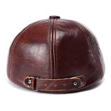 Unisex Cowhide Genuine Leather Earflap Ear Muffs Beret Hat Ear Protective Paper Boy Cabbie Cap