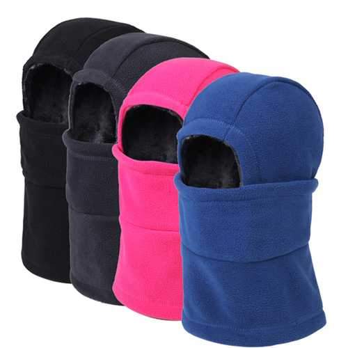 Unisex Full Face Mask Fleece Cap Neck Warmer Hood Plush Lining Winter Sports Multifunctional Ski Hat