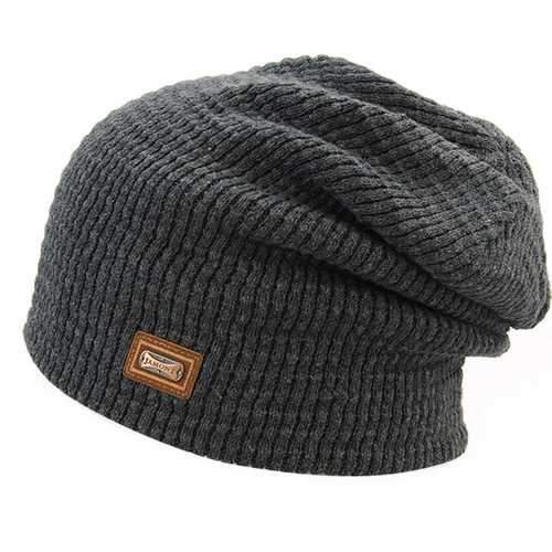 Unisex Knitted Beanie Hat Baggy Slouchy Knitting Skiing Outdoor Elastic Cap For Men Women