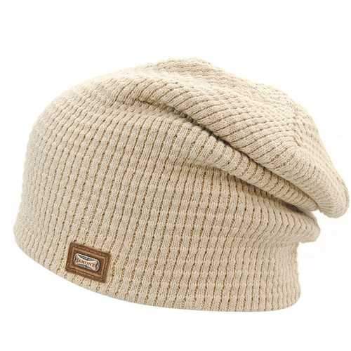 Unisex Knitted Beanie Hat Baggy Slouchy Knitting Skiing Outdoor Elastic Cap For Men Women