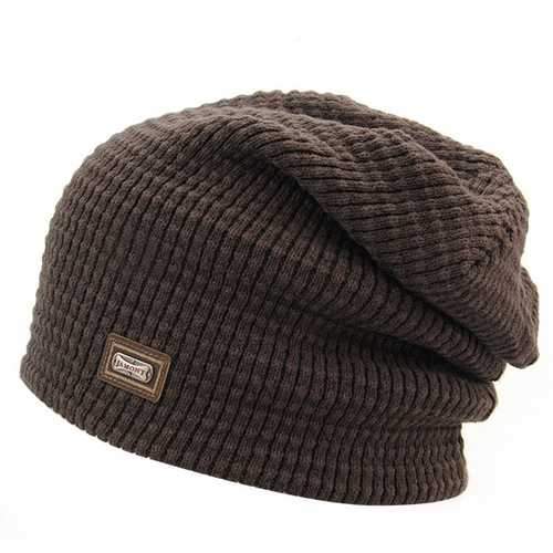 Unisex Knitted Beanie Hat Baggy Slouchy Knitting Skiing Outdoor Elastic Cap For Men Women