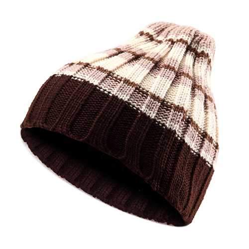 Unisex Crochet Knitted Beanie Hat Knitting Mixed Color Elastic Stretchable Outdoor Warm SKiing Cap