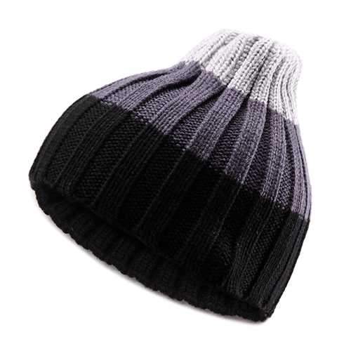 Unisex Crochet Knitted Beanie Hat Knitting Mixed Color Elastic Stretchable Outdoor Warm SKiing Cap