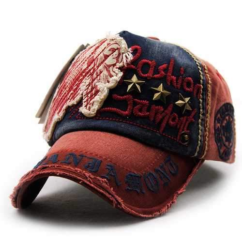 Unisex Cotton Washed Vintage Embroidery Baseball Cap Adjustable Golf Snapback Hat For Men Women