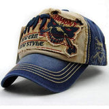 Unisex Cotton Washed Skeleton Embroidery Baseball Cap