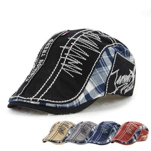 Unisex Cotton Washed Beret Hat Buckle Adjustable Paper Boy Newsboy Cabbie Golf Gentleman Cap