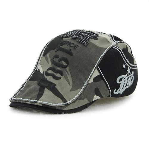 Unisex Cotton Camouflage Beret Hat Buckle Adjustable Paper Boy Military Cabbie Golf Gentleman Cap