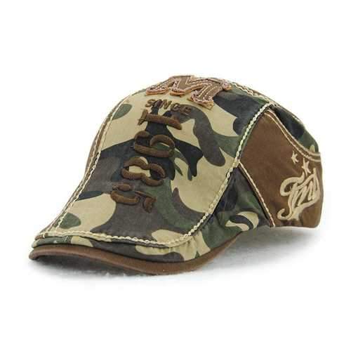 Unisex Cotton Camouflage Beret Hat Buckle Adjustable Paper Boy Military Cabbie Golf Gentleman Cap