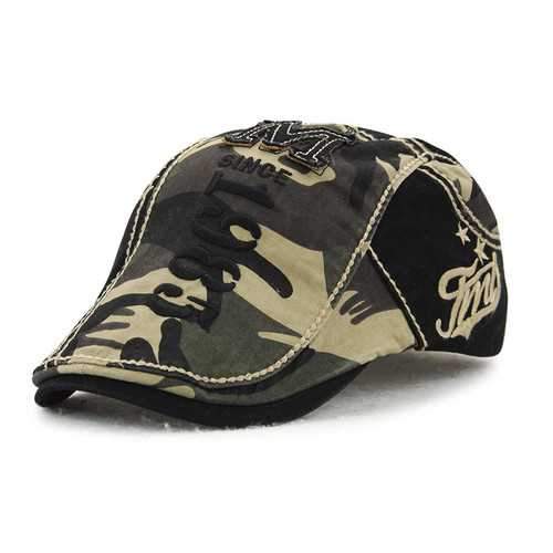 Unisex Cotton Camouflage Beret Hat Buckle Adjustable Paper Boy Military Cabbie Golf Gentleman Cap