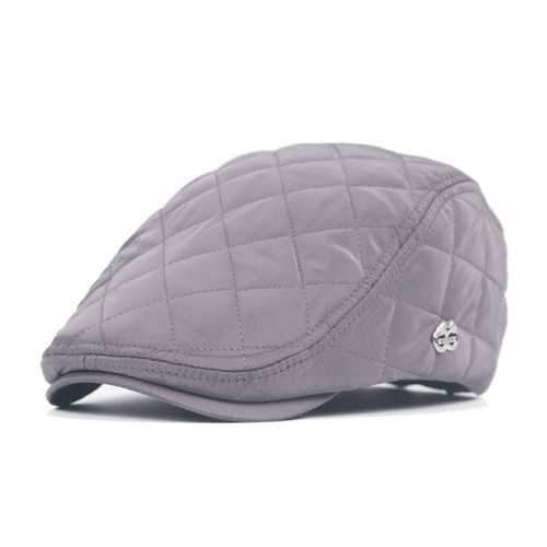 Unisex Windproof Polyester Grid Blank Beret Hat Buckle Adjustable Paper Boy Cabbie Gentleman Cap