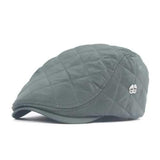 Unisex Windproof Polyester Grid Blank Beret Hat Buckle Adjustable Paper Boy Cabbie Gentleman Cap