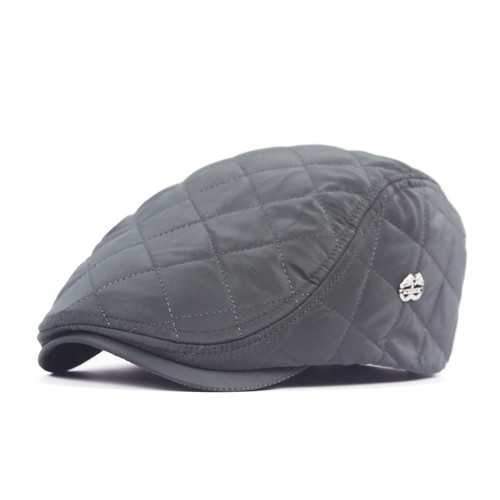 Unisex Windproof Polyester Grid Blank Beret Hat Buckle Adjustable Paper Boy Cabbie Gentleman Cap