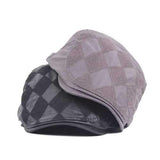 Unisex Cotton Diamond Shape Beret Hat Buckle Adjustable Paper Boy Cabbie Gentleman Cap