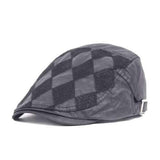 Unisex Cotton Diamond Shape Beret Hat Buckle Adjustable Paper Boy Cabbie Gentleman Cap