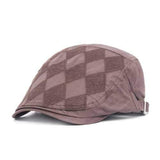 Unisex Cotton Diamond Shape Beret Hat Buckle Adjustable Paper Boy Cabbie Gentleman Cap