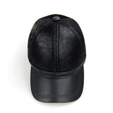 Unisex PU Leather Earflap Ear Muffs Baseball Cap Adjustable Fleece Lining Golf Windproof Outdoor Hat