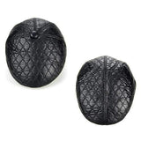 Unisex PU Leather Earflap Ear Muff Beret Hat Blank Embossed Plush Lining Paper Boy Cabbie Hat