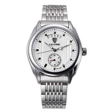 TEVISE Mechanical Watch Fashion Business Men Wrist Watch Date Display Vertical Stripes Dial Watch